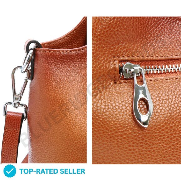 Genuine Leather Shoulder Bag Satchel Crossbody Hobo Tote Medium Size - Picture 4 of 4